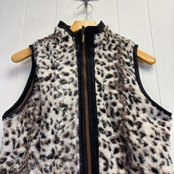 Unbranded Womens Boho Mob Wife Leopard Faux Fur Reversible Vest Size M/L Cozy - Picture 6 of 11